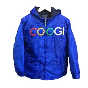 Vintage 90s coogi Australia blue full zip hoodie jacket youth boys medium - Picture 1 of 8