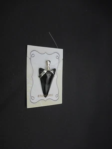 Starborn Pendant Sterling Silver Fossil Shark Black/Gray/Light Gray Tooth Sm/L - Picture 1 of 8