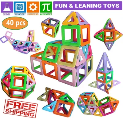 40 Pcs Learning Tiles Building Blocks Kids Toys Gifts For Boy Girls 3-9 Year Old - Image 1 of 4