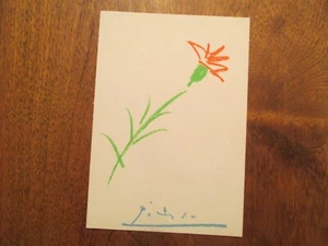 Postal Artística Pablo Picasso Flor Tamaño Continental - Imagen 1 de 2