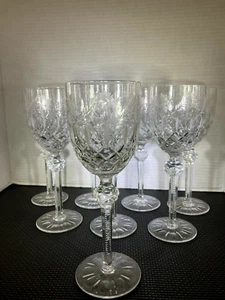 Crystal Wine Goblets Glasses - Celine Pattern by Crystal Clear Industries Set 8. - Picture 1 of 6