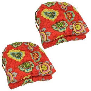 Blazing Needles 16-inch Outdoor Spun Polyester U-shaped Tufted Chair Cushions (S - Picture 1 of 1
