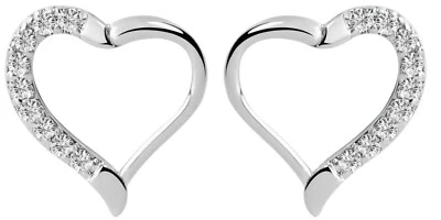 Cuore Clicker Orecchio Tragus Helix Labbra Piercing Argento Con Chiari Cristallo - Immagine 1 di 3
