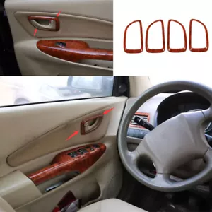 For Hyundai Tucson 2005-2009 Wood Grain Peach Interior Door Handle Cover Trim 4X - Picture 1 of 9