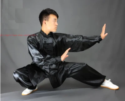Unisex Sedas Satines Tai Chi Uniformes Wushu Artes Marciales Kung Fu Wing Chun Traje Foto 1 de 4
