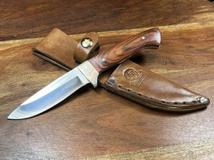 Frost Cutlery Fixed Blade Knife Decorative Bolsters +New Handmade Leather Sheath - Picture 1 of 10