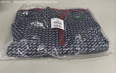 Nuevo Suéter Pullover LL Bean Para Hombres Azul Blanco Patrón Polar - Talla M Regular Foto 1 de 4