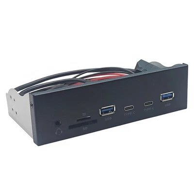 USB 3 2 Gen1 Front Panel USB A Audio Card Reader for Industrial Devices - Image 1 of 4