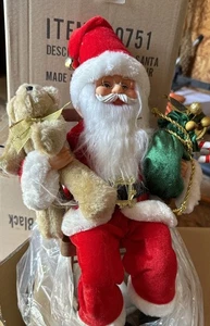 VTG Holiday Creations Animated 14” Santa Sitting Chair W/ Child Musical - Picture 1 of 8