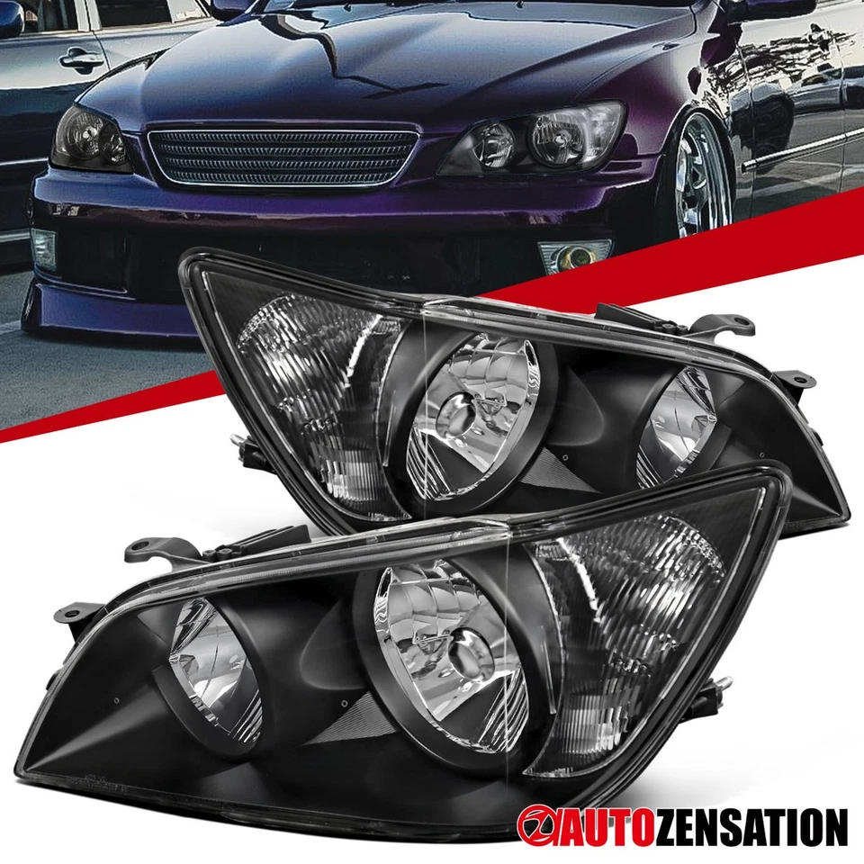 Fit 2001-2005 Lexus IS300 Black HID Headlights Lamps Assembly Left+Right 01-05 - Изображение 1 из 4