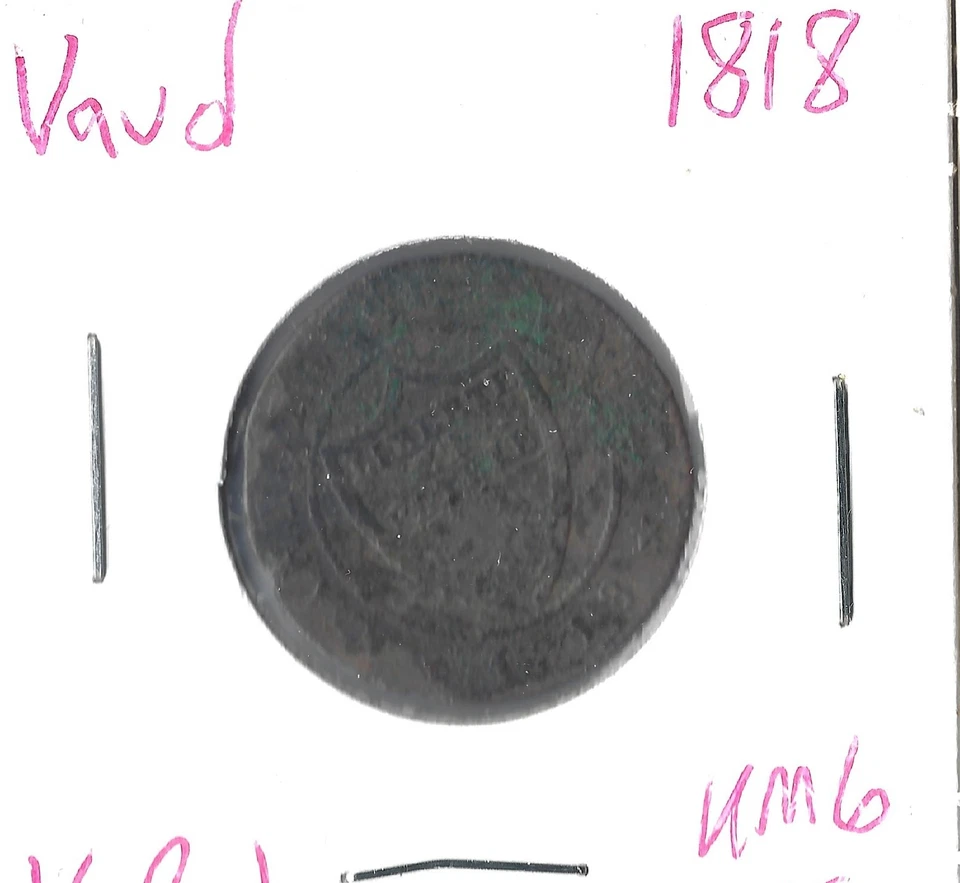 Coin Switzerland (Vaud) 1/2 Batzen 1818 KM6 - Image 1 of 4