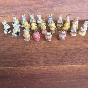 OSTERN Mini Ornamente 21 Stück Polystone handbemalt HASE Küken Ei - Bild 1 von 4