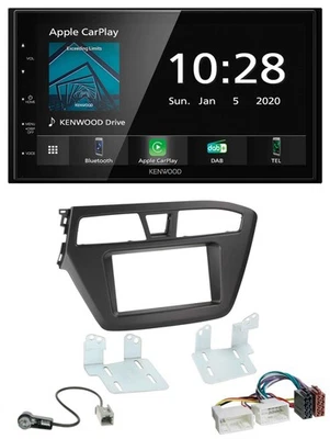 Kenwood Bluetooth MP3 DAB USB 2DIN Autoradio für Hyundai i20 (2014-2020) - Bild 1 von 4