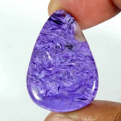 Piedra preciosa suelta cabujón pera charoita natural 38,90 quilates 24x35x6 mm Foto 1 de 4