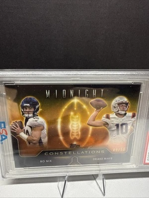 2024 Topps Midnight Bo Nix/Drake Maye Dual Constellations  Gold /50 C-21!! - Image 1 of 4