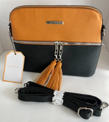 Bandolera Amy Miller con Borlas, Marrón Claro/Negro, Nueva con etiqueta Foto 1 de 4