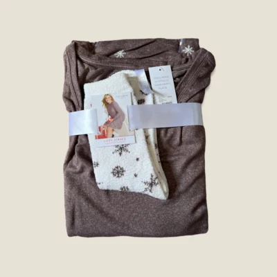 Lane Bryant Cacique Nightgown Long Sleeve Gown Sleep Shirt & Socks Set sz 18/20 - Image 1 of 2