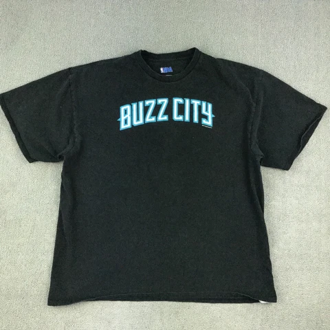 Charlotte Hornets Shirt Men 2XL Black Solid Tee Crew Neck Short Sleeve NBA Cover