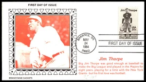 1984 Jim Thorpe FDC New York Giants Baseballspieler Brandywine Cachet - Bild 1 von 2