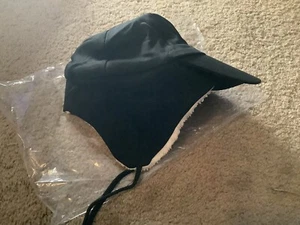 Black Fleece Lined Winter Hat With Earflaps- FREE SHIPPING - Picture 1 of 8