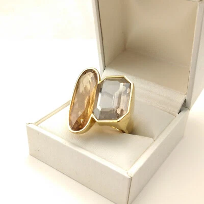 ⭐ Swarovski Ring Fingerring Damenring Dame Strass Stein Zirkonia Perle Gold 46 ⭐ - Bild 1 von 3