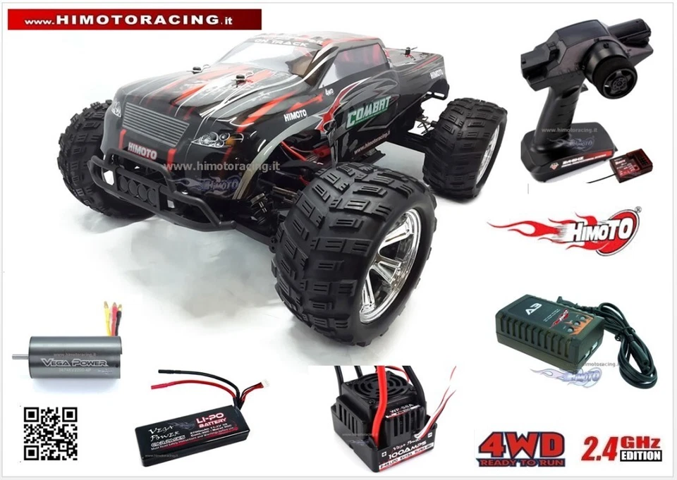 MONSTER ELETTRICO COMBAT 1/8 BRUSHLESS LI-PO RADIOCOMANDATO OFF-ROAD 4WD RTR - Immagine 1 di 1
