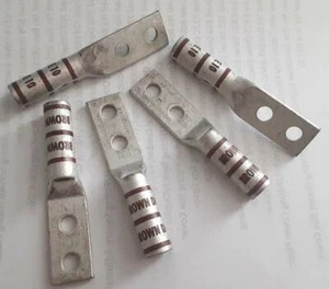 Burndy YAZV2C2TC14FX-CU Lug. 2 Flex-Long w/port-1/4in (5pcs) NEW. Free Shipping - Picture 1 of 3