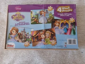 Disney Sofia The First 4 Wood Puzzles By Cardinal Complete - Picture 1 of 6