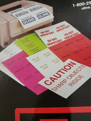 2000 ULINE Premium Laser Labels 2x2" Fluorescent  S-17046G GREEN Open or Damaged - Image 1 of 3