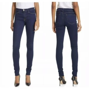 FRAME JEANS Le High Skinny Dark Wash Forever Karlie Size 31 High Rise Stretch - Picture 1 of 12