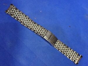 Movado Men's Mesh Beads of Rice 6 1/8" Watch Band Stainless Steel 18.4 mm NOS