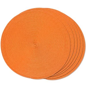 Round Braided Placemats Set of 6 Table Mats for Dining Tables Woven Washable ... - Picture 1 of 7
