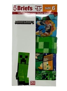 Handcraft MINECRAFT Boys Briefs 5 Pack - Size 6 - Picture 1 of 5