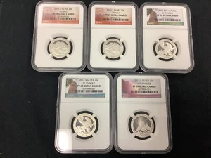 Lot of 5 2012-S NGC Graded PF69DCAM Silver Proof Quarters! - Picture 1 of 11