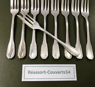 1 fourchette à gâteau SFAM modèle RUBANS ART DECO métal argenté Couvert 16,2 cm - Photo 1/4