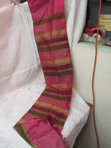 Vintage Seta Purs Silk Scarf stripes green pink sand copper - Picture 1 of 4