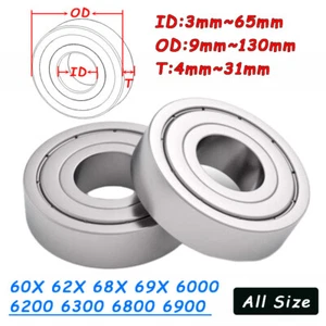 Deep Groove Ball Bearing Metal Shielded Bearings All Size Rotation Bearings - Picture 1 of 11