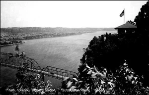 View Atop Eagle Point Park Dubuque IA Iowa RPPC Real Photo Postcard, L. L. Cook - Picture 1 of 2