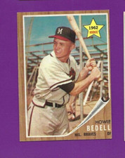 1962 Topps baseball card #76 Howie Bedell Milwaukee Braves EXMT O/C
