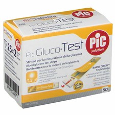 PIC GLUCOTEST STRISCE REATTIVE MISURAZIONE GLICEMIA 50 PEZZI x Glucometro Strips