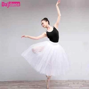 1pcs Ballerina Long Skirt Ballet Women White Tutu Ballet Skirt Lyrical - Picture 1 of 6