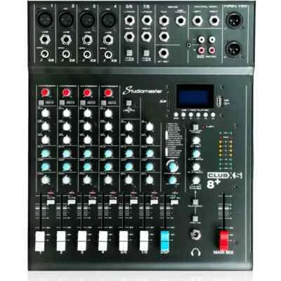 Studiomaster CLUB XS 8+ 8 Channel Mixer USB SD BT Playback DJ for Karaoke & PA - Image 1 of 4