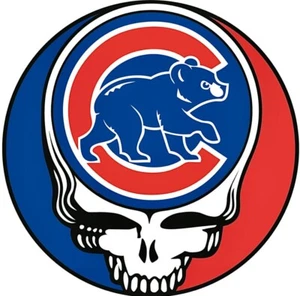 (3) Chicago Cubs Grateful Dead Stealie Skull Waterproof Vinyl Stickers 3x3 Decal - Picture 1 of 1