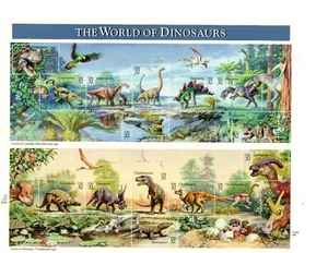 USPS STAMPS SHEETS - The World of Dinosaurs 32¢- Brand New Stamp Sheet - Picture 1 of 1