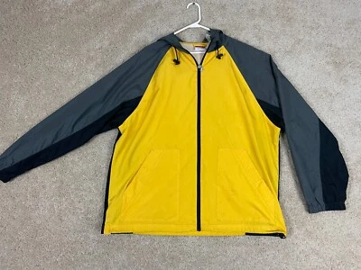 Vintage Champion Rain Coat Jacket Mens XL Full Zip Drawcord Hooded Colorblock - Изображение 1 из 4