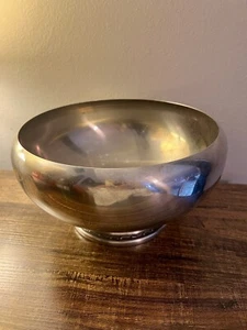 Vtg Oneida Fruit Salad Serving Bowl 18/8 Stainless Steel With Footed Pedestal - Picture 1 of 8