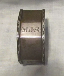 925 Silver (Sterling) Napkin Ring Vintage by Charles Perry & Co Initials - Picture 1 of 10