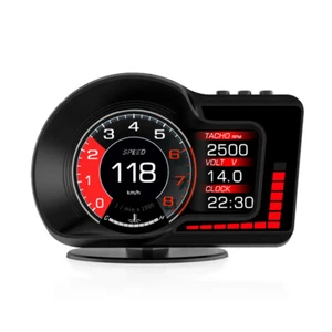 HUD OBD2 Head Up Display Auto GPS Tacho Wasser & Öl Temperatur RPM Meter Alarm UK - Bild 1 von 9