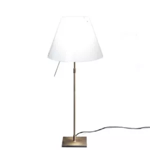 LUCEPLAN COSTANZA "30" Tischleuchte, Teleskop, Sensor, Bronze / weiss, NEU, OVP - Bild 1 von 3