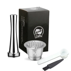 Reusable Stainless Steel Metal Coffee Capsules Pods for Nespresso Machine UK - Picture 1 of 13
